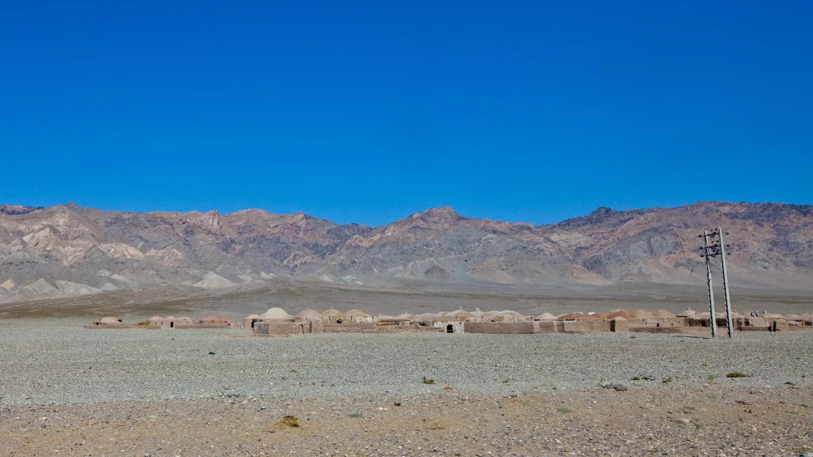The plain outside Herat, Afghanistan, with mountains behind